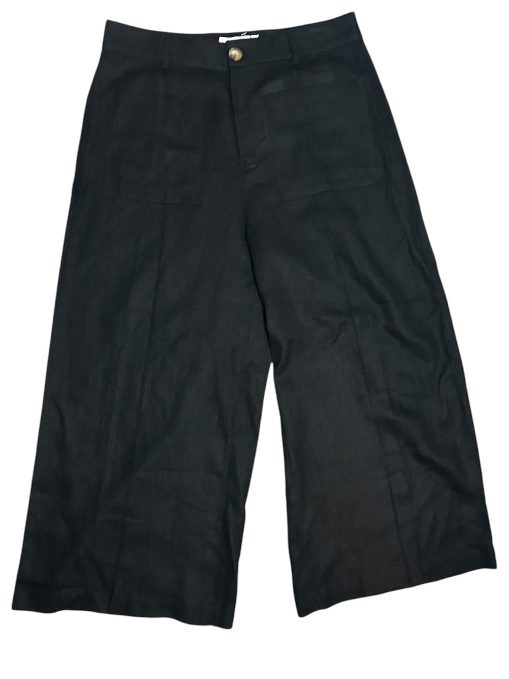 NWT Zara 100% Linen Wide Leg Culottes Pants Size L - Picture 4 of 8